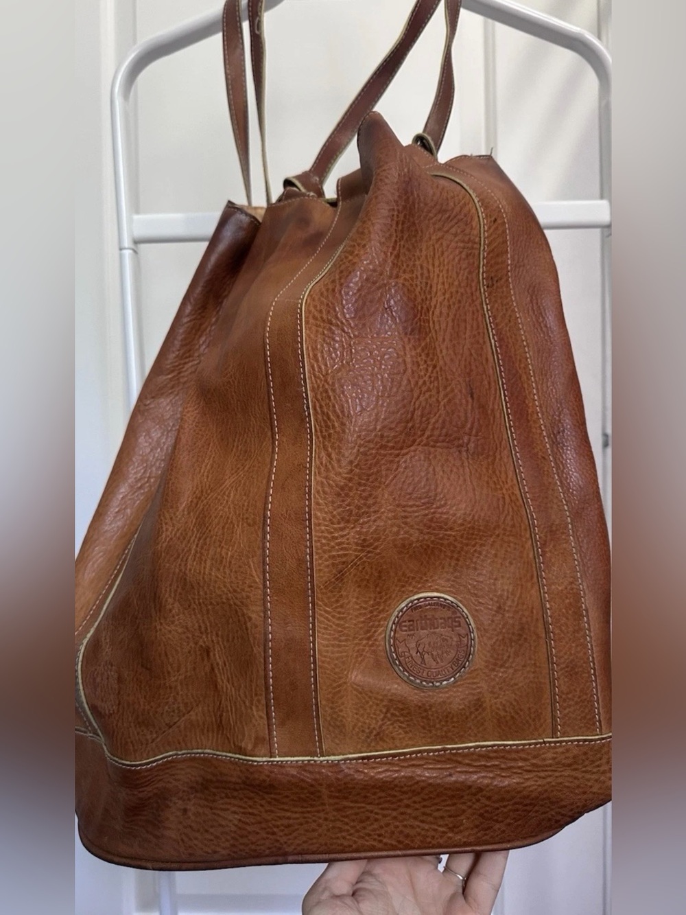 Vintage Fred Salerno’s EarthBag Brown Leather Bag Backpack